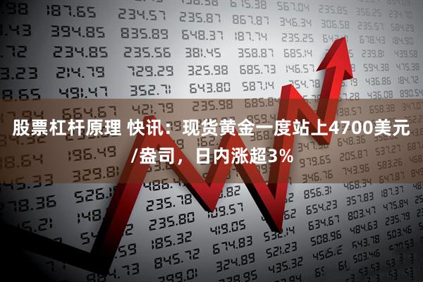 股票杠杆原理 快讯：现货黄金一度站上4700美元/盎司，日内涨超3%